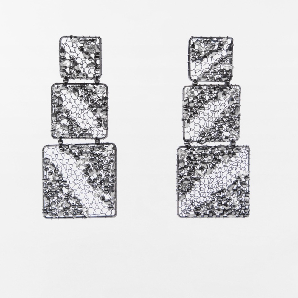 Zara jewel mesh earrings